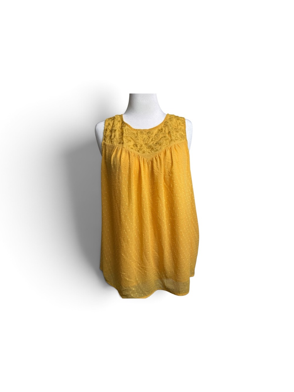 torrid Yellow Lace Yoke Sleeveless Camisole size 1-1X/14-16